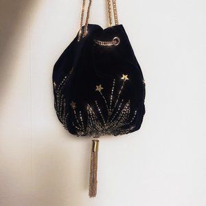 Zara Velvet Bucket Bag